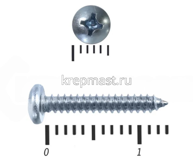 Саморез п/сфер гол. 2,2мм DIN 7981 оцинк.