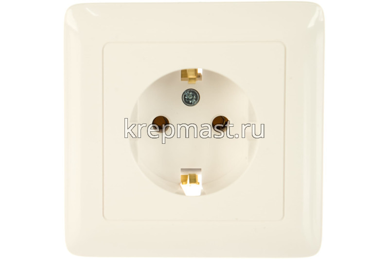 Розетка РС 16-134-б СП белая с /з 1-ая