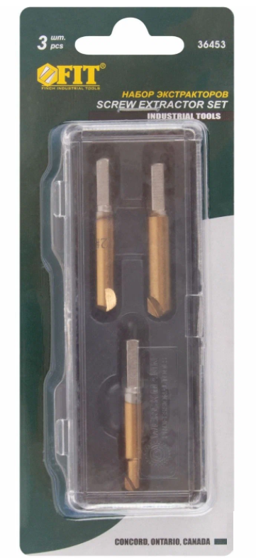 Набор экстракторов FIT д/выкруч. шурупов и винтов (3шт)