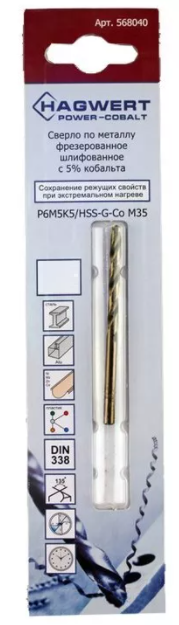 Сверло по металлу кобальт 4,2х75мм