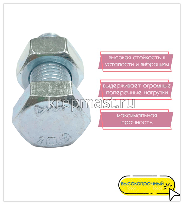 Болт 16х 40 кл.пр.10,9 оц. п/р DIN 933