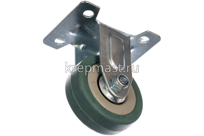 Колесо д. 50мм НЕПОВОРОТНОЕ ЗУБР на площадке резина (г/п 35кг)