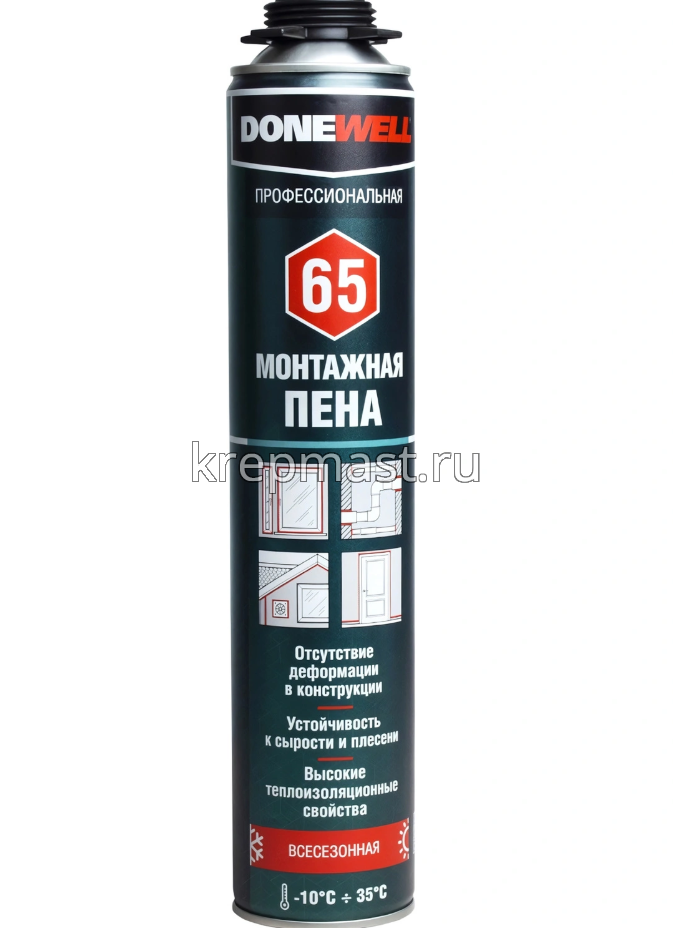 Пена монтажная DONEWELL 65 проф. всесезон. 1000мл