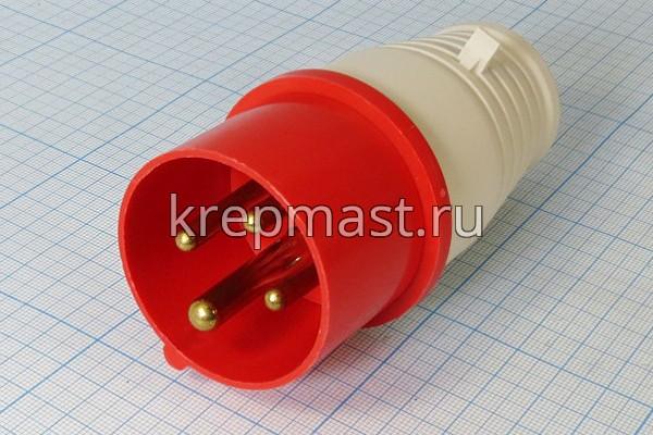 Вилка (024) прямая силовая 3P+PE IP44 32A 380B