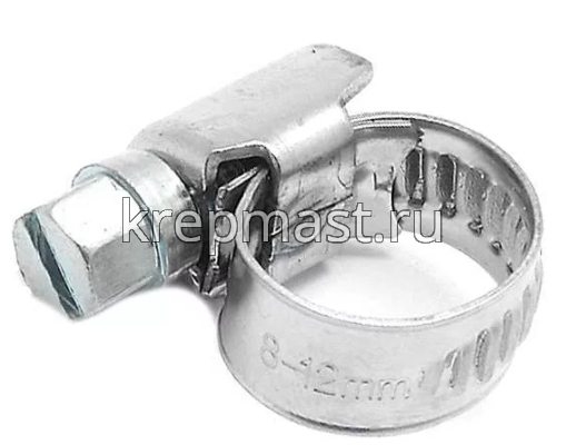 Хомут червячный нержавейка 8-12