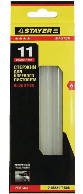 Клеевые стержни STAYER диаметр 11х200 (6шт)