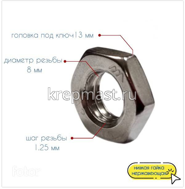 Гайка низкая                       DIN 439